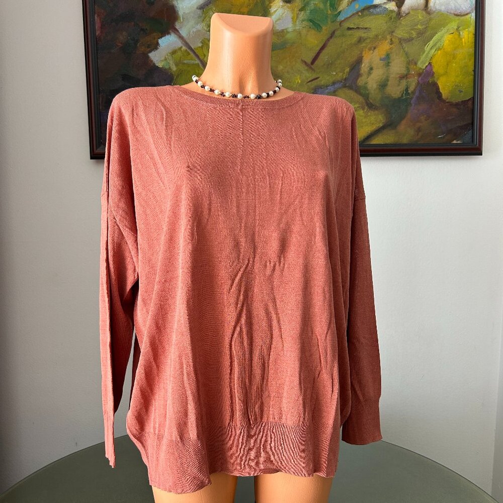 Zara NWT  Orange Long-Sleeve Knit Top
